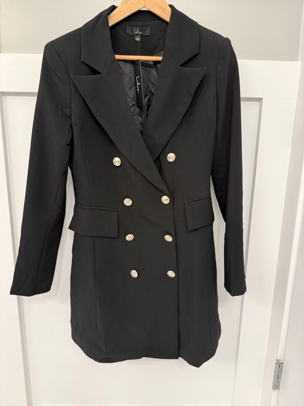 ❤️Lulus NWT Captains Blog Black Double Breasted Jacket
